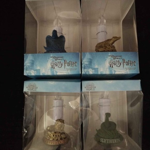 Harry Potter Candle Ornaments Hufflepuff Gryiffndor Slytherin Ravenclaw - Picture 1 of 5